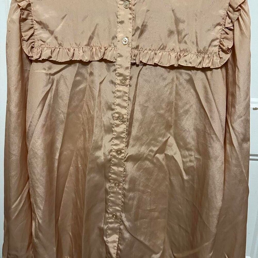 Vintage Fay's Closet brand Women's blush champagne button down blouse